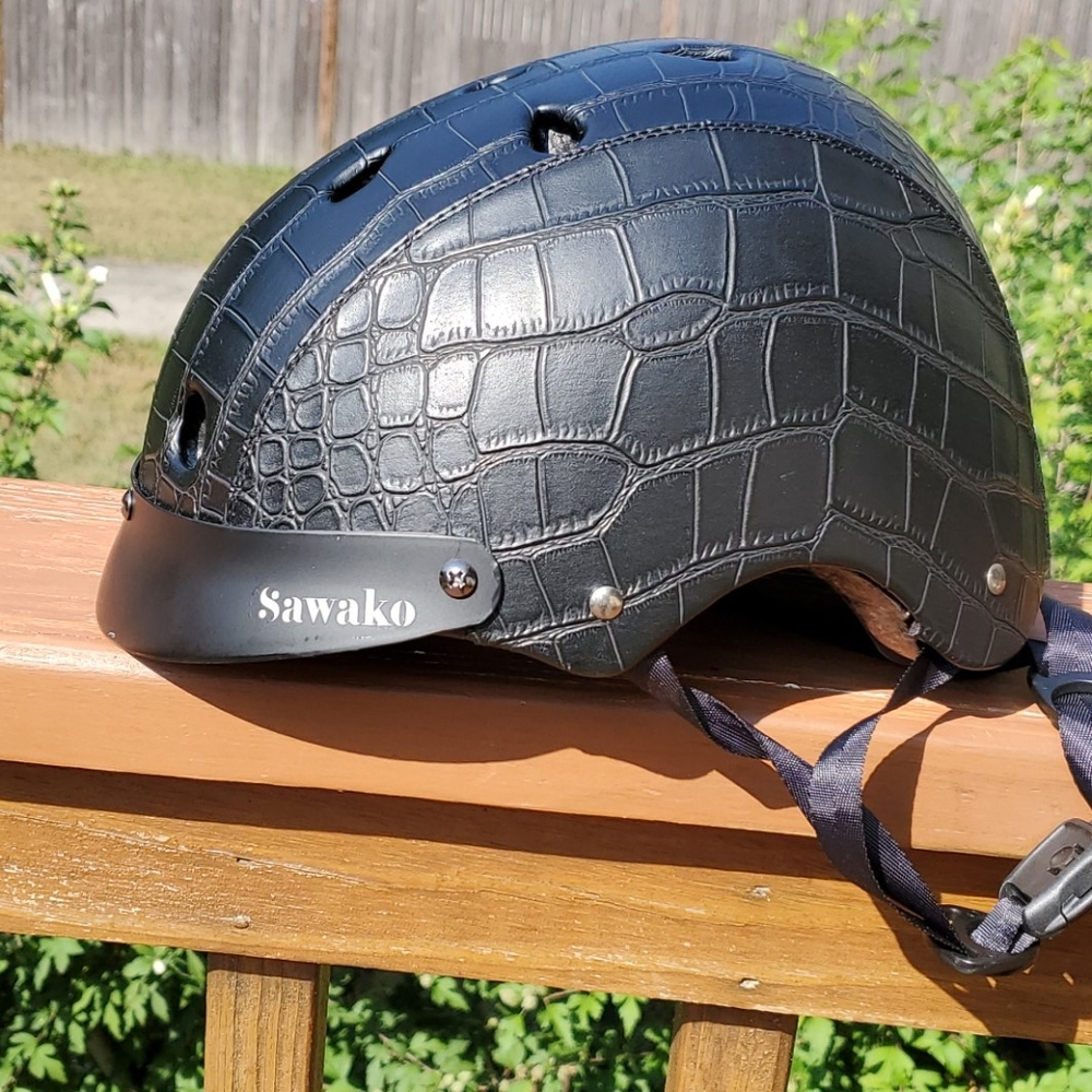 Sawako Croc-Embossed Faux Leather Helmet